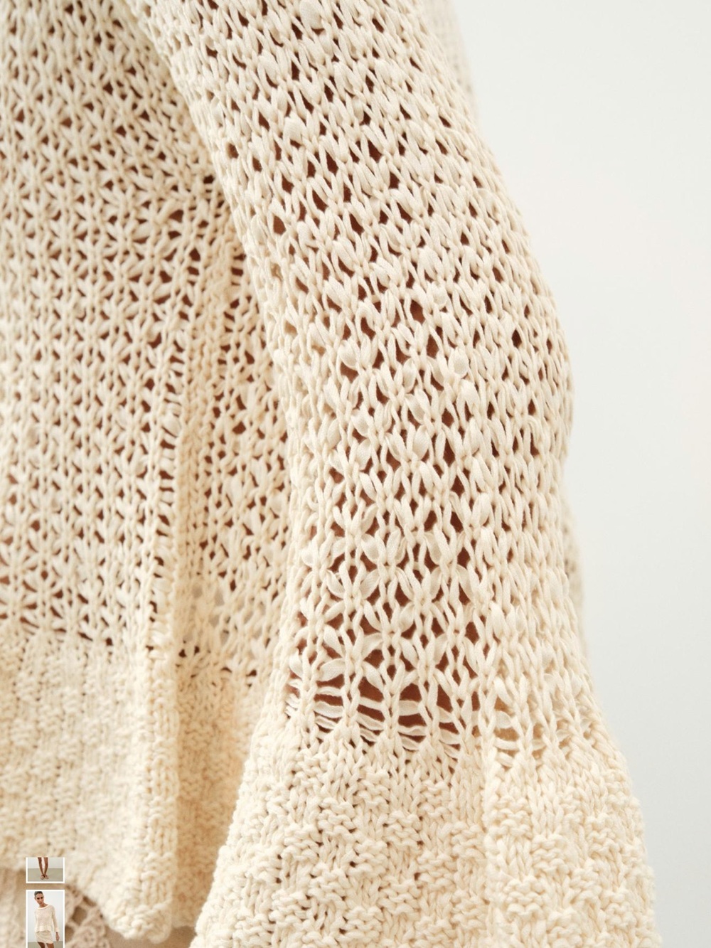 Zara Open-Knit Cream Cardigan